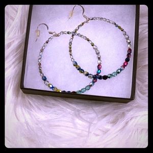 Multi colored hoop earrings